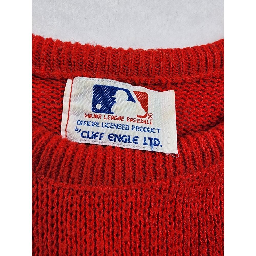 Cliff Engle St Louis Cardinals Med Crewneck Sweater MLB Baseball Red White 1980s - Picture 8 of 9